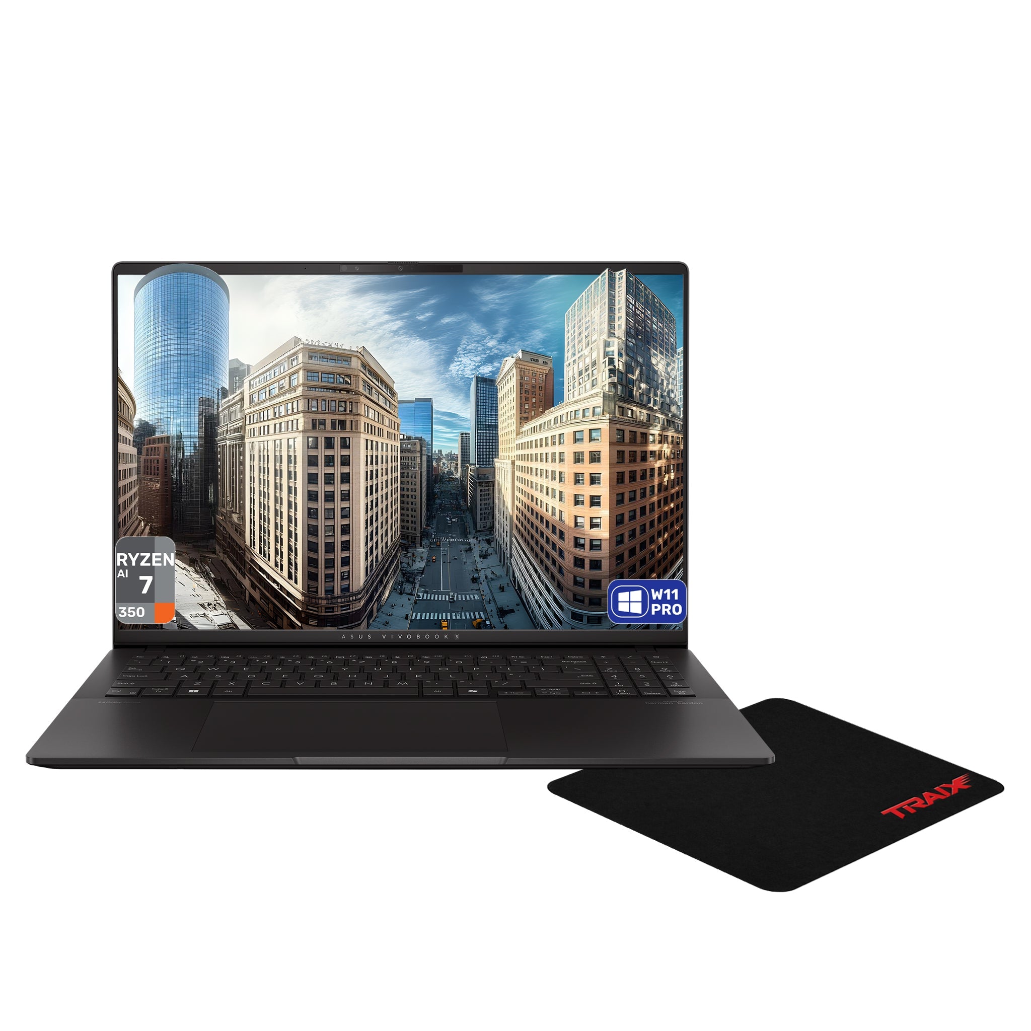ASUS Vivobook S16 Copilot+ Laptop, AMD Ryzen AI 7 - 350, 16" 3K + Traix Mousepad - Hubitx
