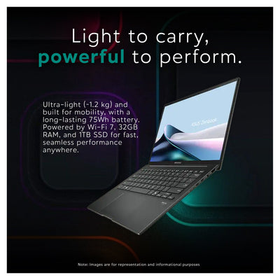 Asus Zenbook 14 Laptop, Ultra 9 - 285H, 14" FHD+ OLED Touchscreen + Traix MousePad - Hubitx