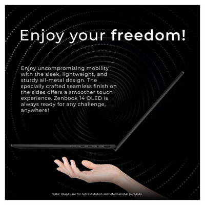 Asus Zenbook 14 Laptop, Ultra 9 - 285H, 14" FHD+ OLED Touchscreen + Traix MousePad - Hubitx