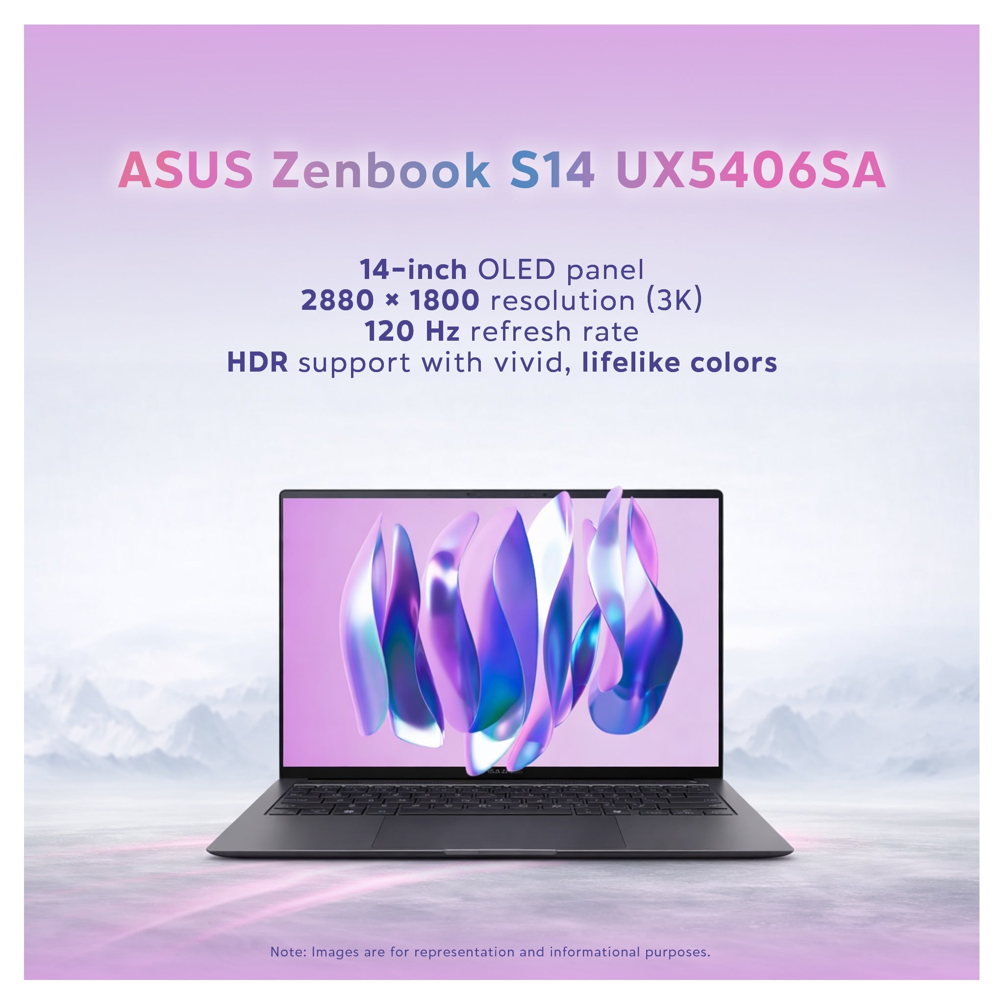 Asus Zenbook S14 Copilot+ Laptop, Ultra 7 - 258V, 14" 3K 120Hz Touchscreen + Traix MousePad - Hubitx