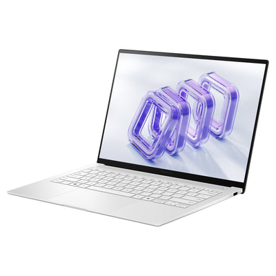 Asus Zenbook S14 Laptop, Intel Ultra 9 - 386H, 14" 3K (2880x1800) Touchscreen 120Hz, Intel Graphics, Backlit Keyboard, Scandinavian White + Traix MousePad - Hubitx
