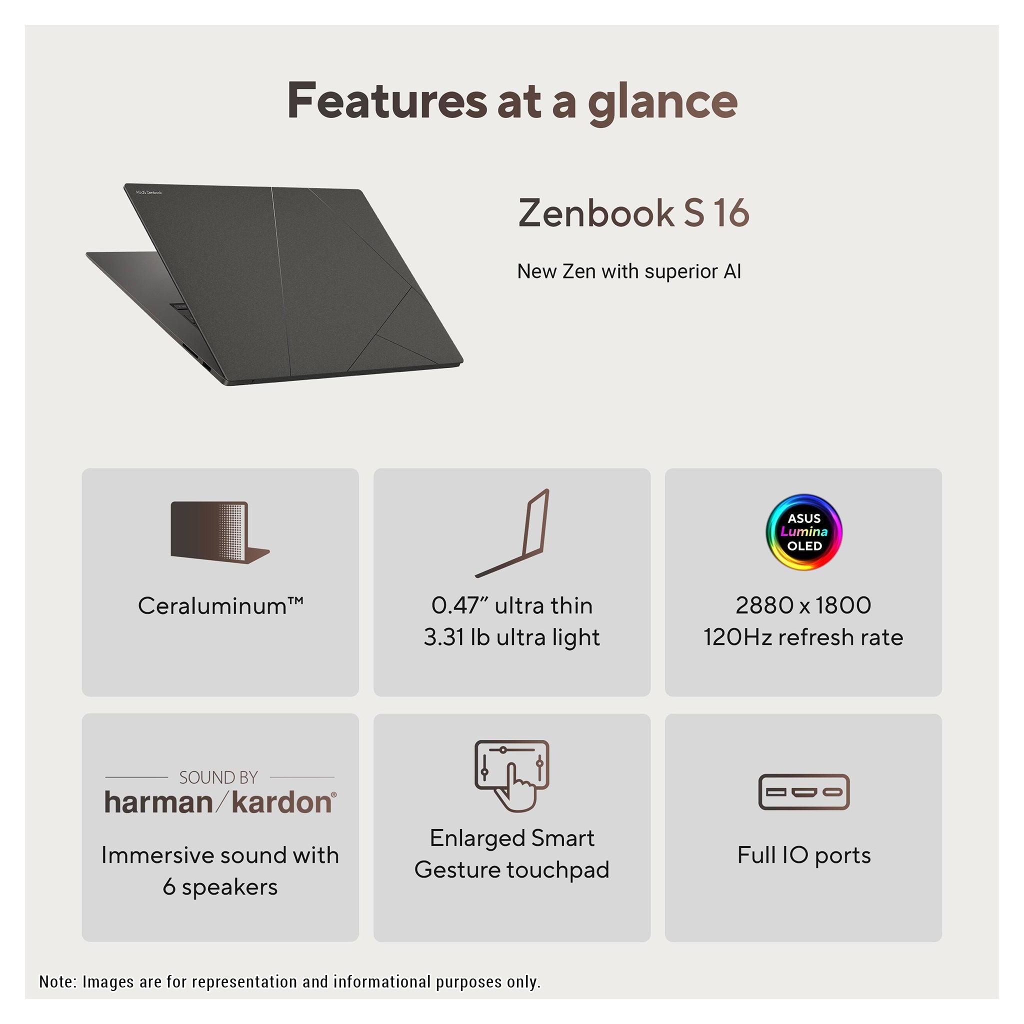 ASUS Zenbook S16 Copilot+ Laptop, Ryzen AI 7-350, 16” 3K Touchscreen + Traix MousePad - Hubitx