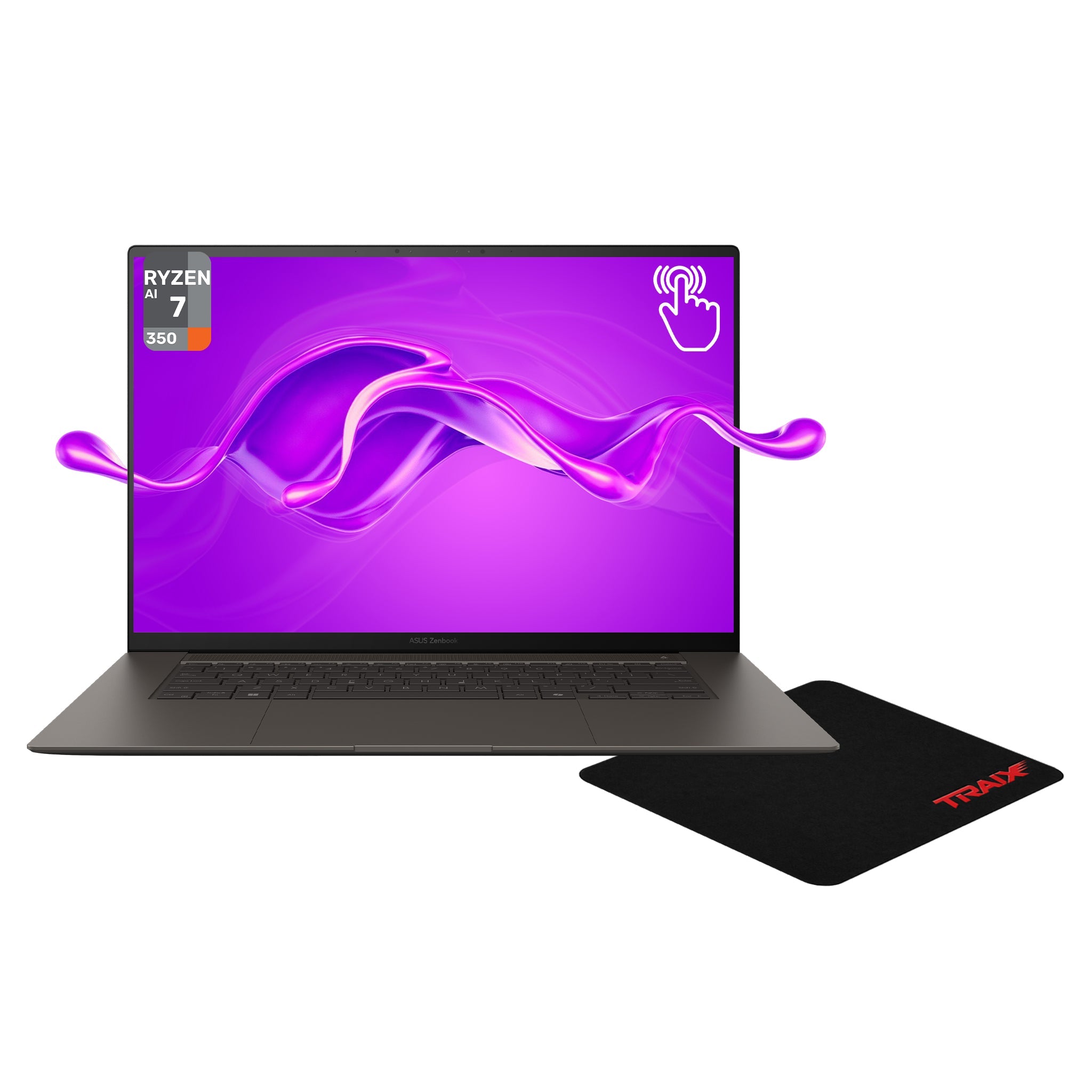 ASUS Zenbook S16 Copilot+ Laptop, Ryzen AI 7-350, 16” 3K Touchscreen + Traix MousePad - Hubitx