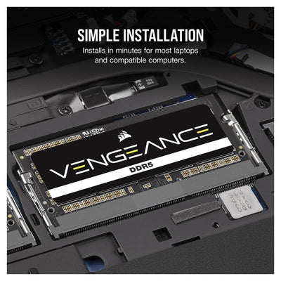 CORSAIR Vengeance SODIMM DDR5 RAM 96GB (2x48GB) 5600MHz (CMSX96GX5M2A5600C48) - Hubitx