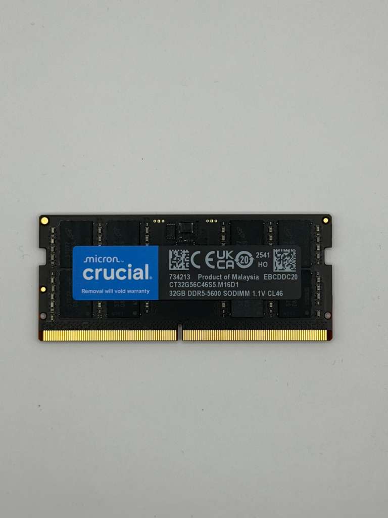 Crucial 32GB DDR5 5600MHz Laptop RAM SODIMM – CT32G56C46S5 - Hubitx
