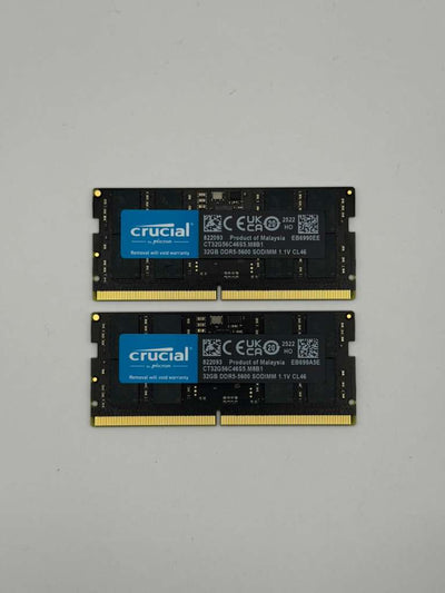Crucial 64GB (2x32GB) DDR5 5600MHz Laptop RAM SODIMM – CT2K32G56C46S5 - Hubitx