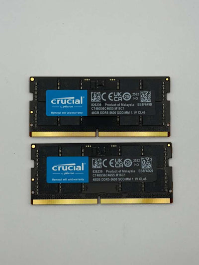 Crucial 96GB (2x48GB) DDR5 5600MHz Laptop RAM SODIMM – CT2K48G56C46S5 - Hubitx