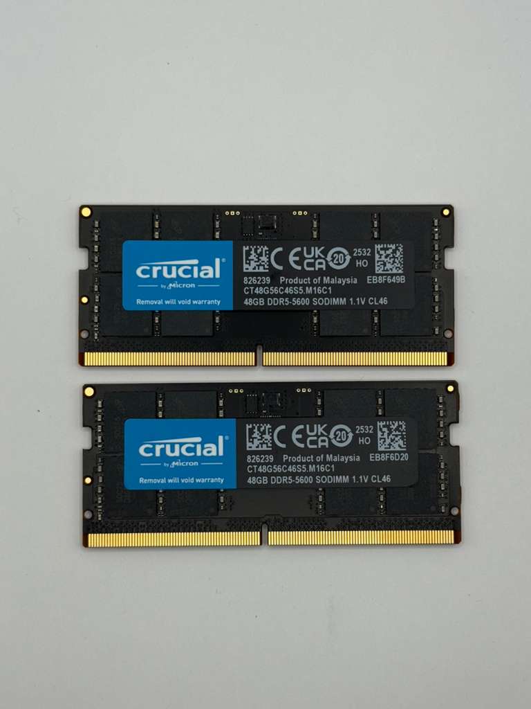Crucial 96GB (2x48GB) DDR5 5600MHz Laptop RAM SODIMM – CT2K48G56C46S5 - Hubitx