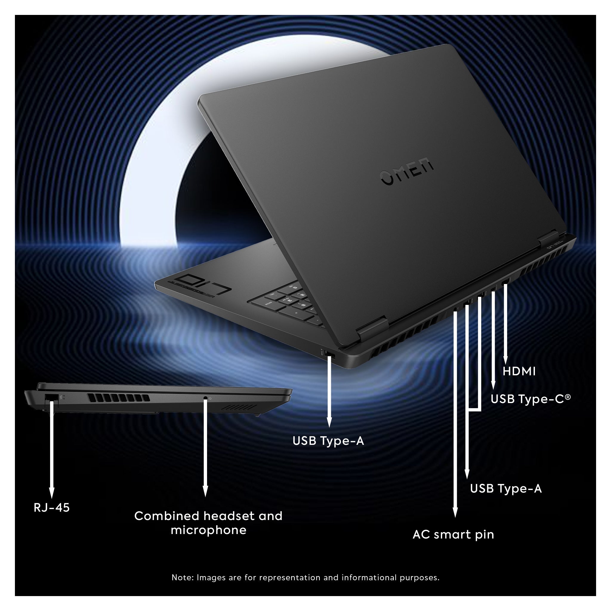 HP OMEN 17 Gaming Laptop, Ryzen AI 7 - 350, 17.3" QHD 240Hz, RTX 5070 + Traix Mousepad - Hubitx