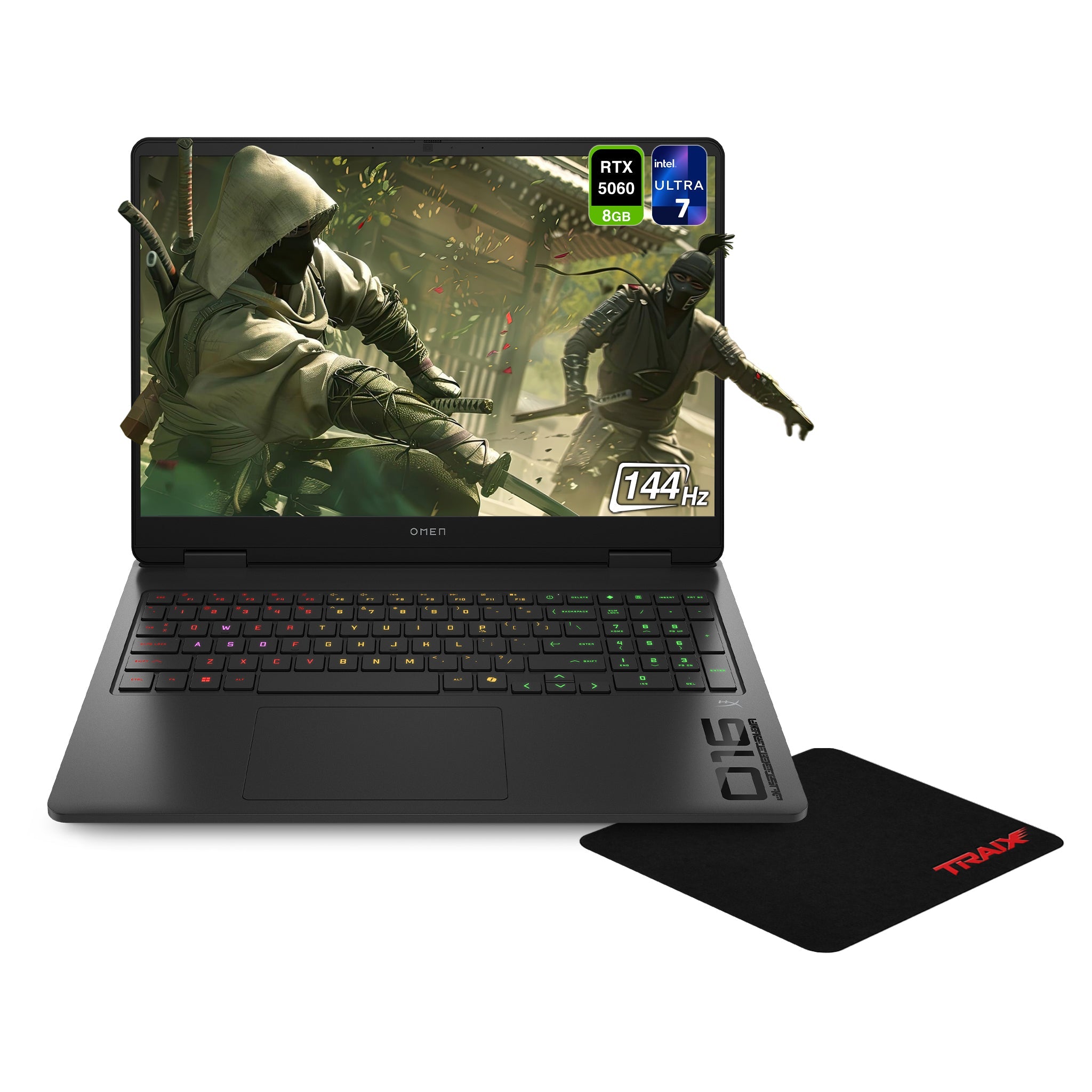 HP OMEN Gaming Laptop, Ultra 7 - 255H, 16", RTX 5060, Traix MousePad - Hubitx