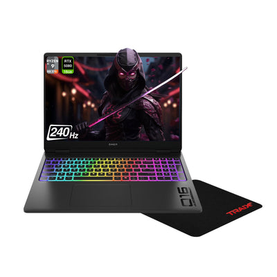 HP OMEN MAX Gaming Laptop, Ryzen AI 9 HX 375, 16" WQXGA 240Hz, RTX 5080 + Traix Mousepad - Hubitx