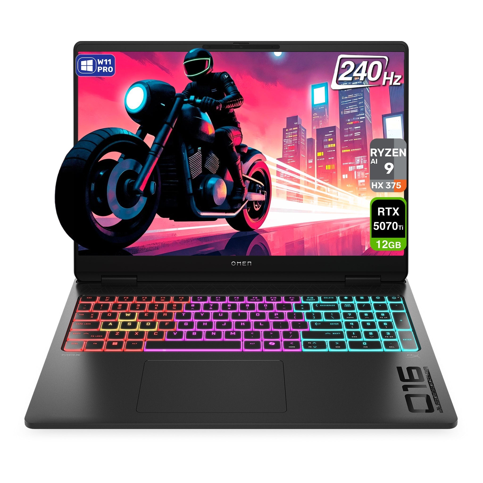 HP OMEN MAX Gaming Laptop – Ryzen AI 9 HX 375, RTX 5070Ti, 16" 240Hz, (Used - Like New) - Hubitx