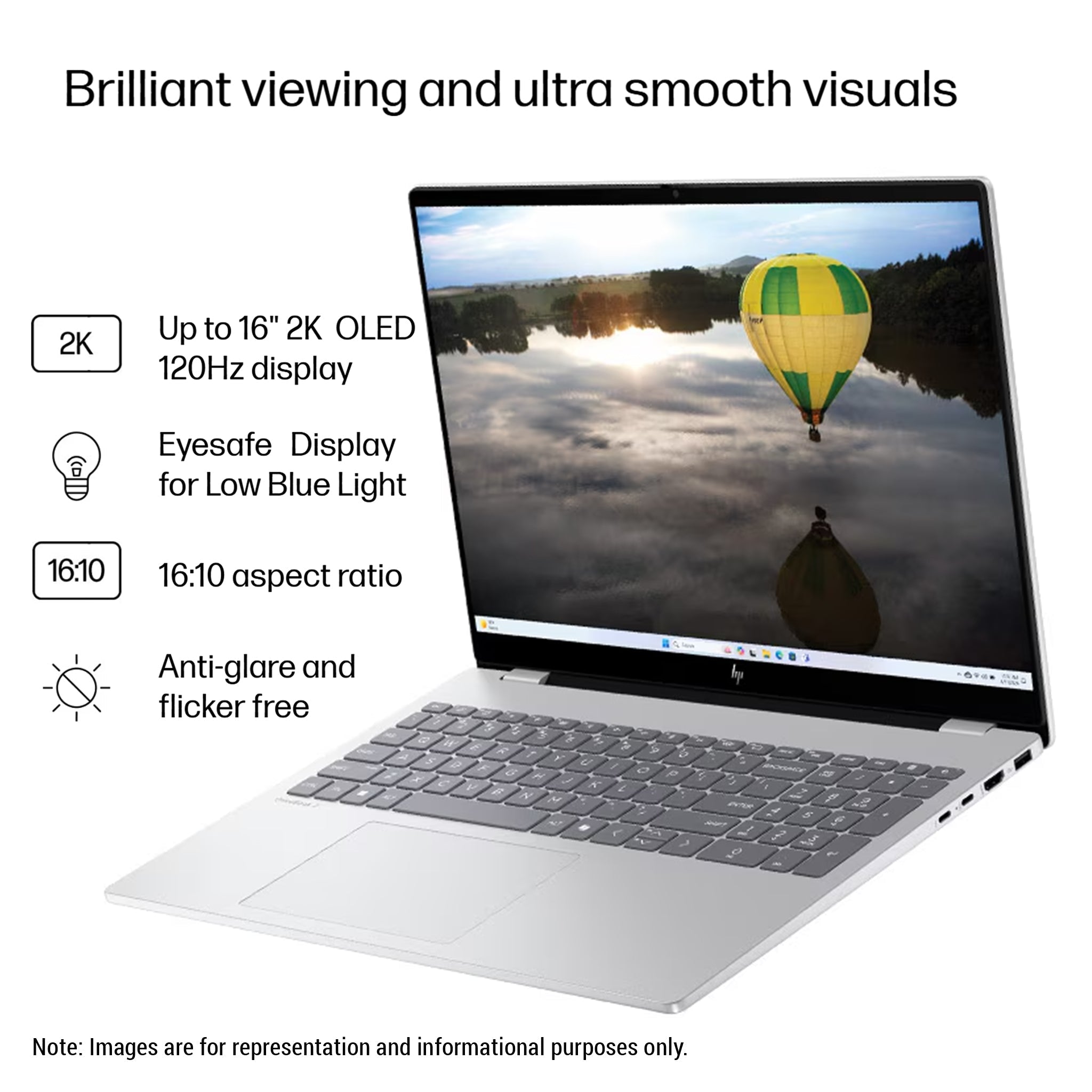 HP OmniBook 7 Laptop – Intel Core 9 270H, 16" 2K OLED 120Hz Touchscreen, Gray - Hubitx