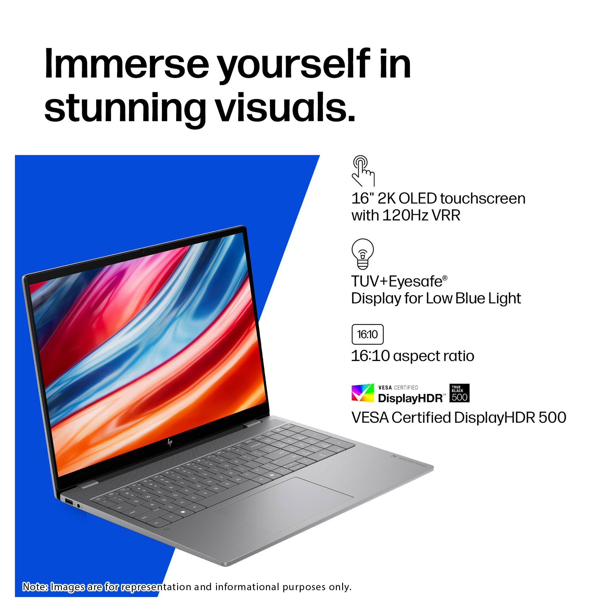 HP OmniBook X Laptop, Ultra X7 - 358H, 16" 2K Touch, Intel Graphics + Traix MousePad - Hubitx