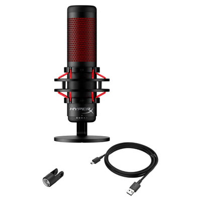 HyperX QuadCast USB Gaming Microphone – Red LED Lighting, Multi - Pattern Recording - Hubitx