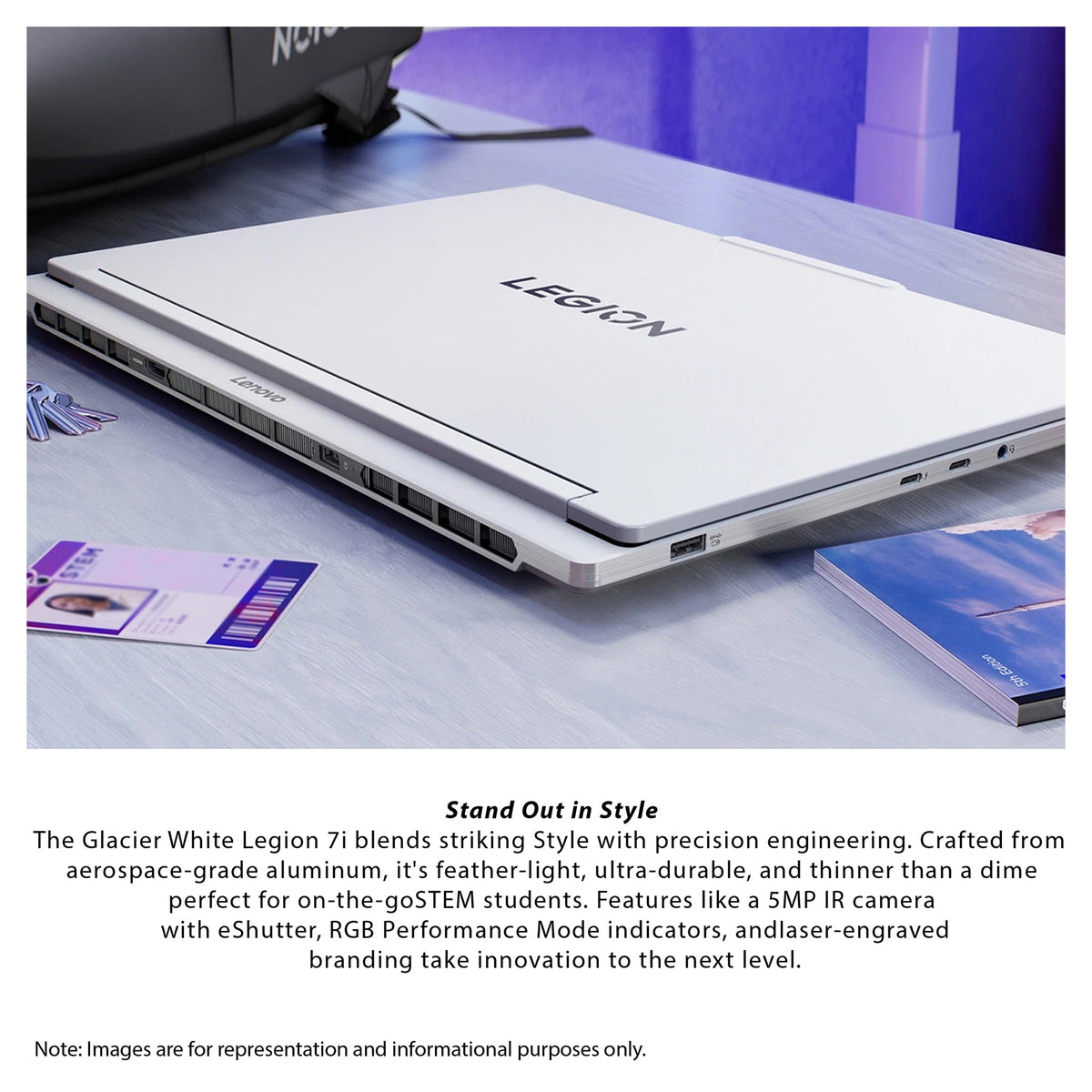Lenovo Legion 7i Gaming Laptop,Ultra 7-255HX, 16" G-Force RTX 5060, RGB Backlit Keyboard, White + Traix MousePad - Hubitx