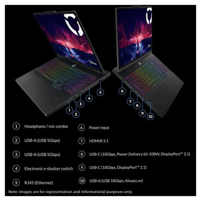 Lenovo Legion Pro 5 Gaming Laptop, Ryzen 9 - 8945HX,16" WQXGA (2560x1600) 240Hz, RTX 5060 - Hubitx
