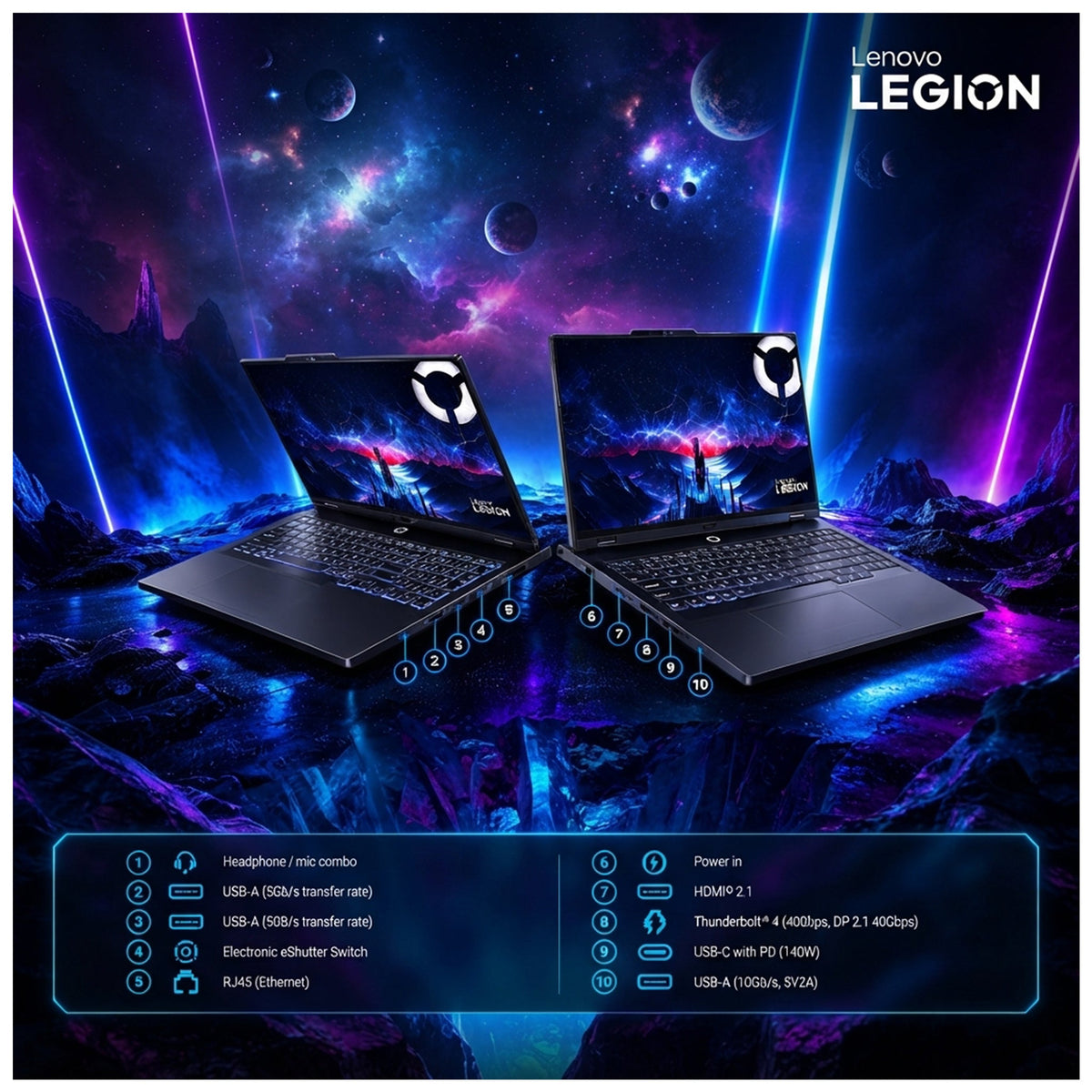 Lenovo Legion Pro 5i Gaming Laptop, Ultra 7-251HX, 16" (2560x1600), G-Force RTX 5070, 24-Zone RGB Backlit, W11 Home + Traix MousePad - Hubitx