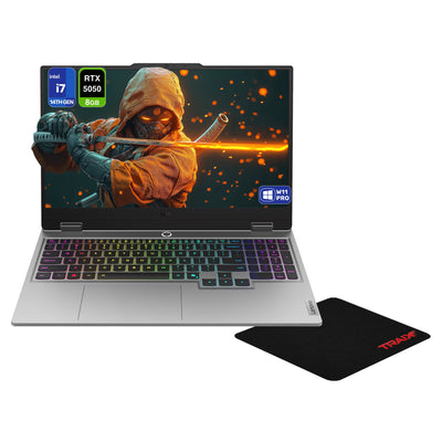 Lenovo LOQ 15IRX10 Gaming Laptop, Intel i7-14700HX, 16 GB DDR5 RAM, 1 TB PCIe SSD, 15.6" (1920x1080) IPS Display, Nvidia G-Force RTX 5050 Graphics, Backlit Keyboard, W11 Pro, Luna Grey+Traix Mousepad - Hubitx