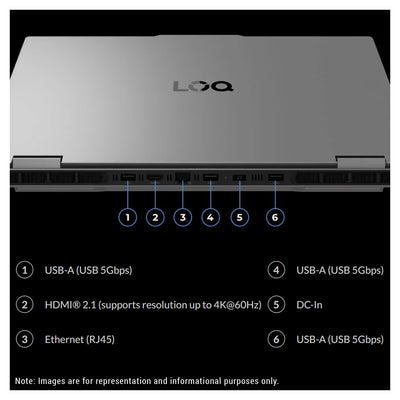 Lenovo LOQ Gaming Laptop, i5 - 13450HX, 17.3" FHD 165Hz IPS, RTX 5050 - Hubitx