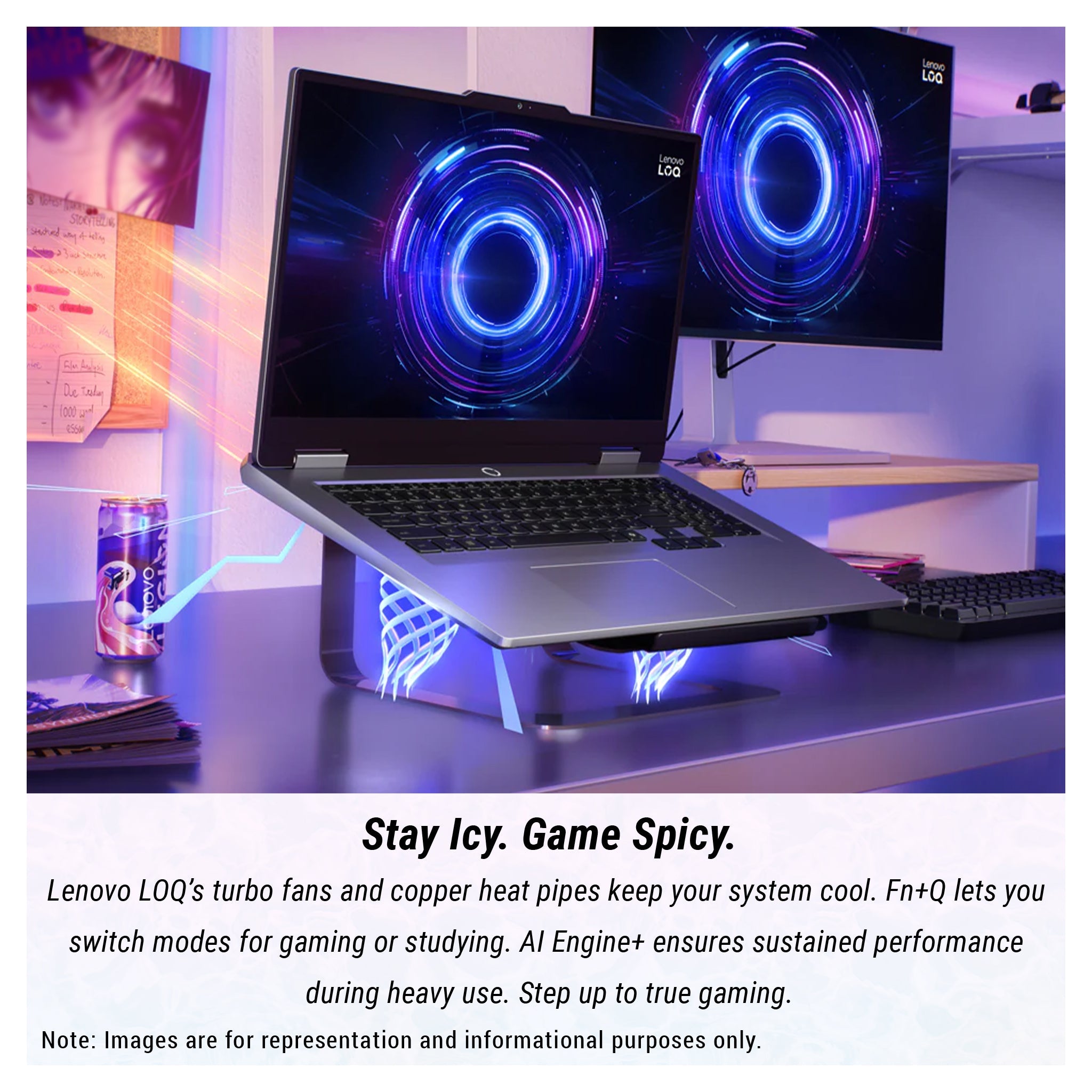 Lenovo LOQ Gaming Laptop, i5 - 13450HX, 17.3" FHD 165Hz IPS, RTX 5050 - Hubitx