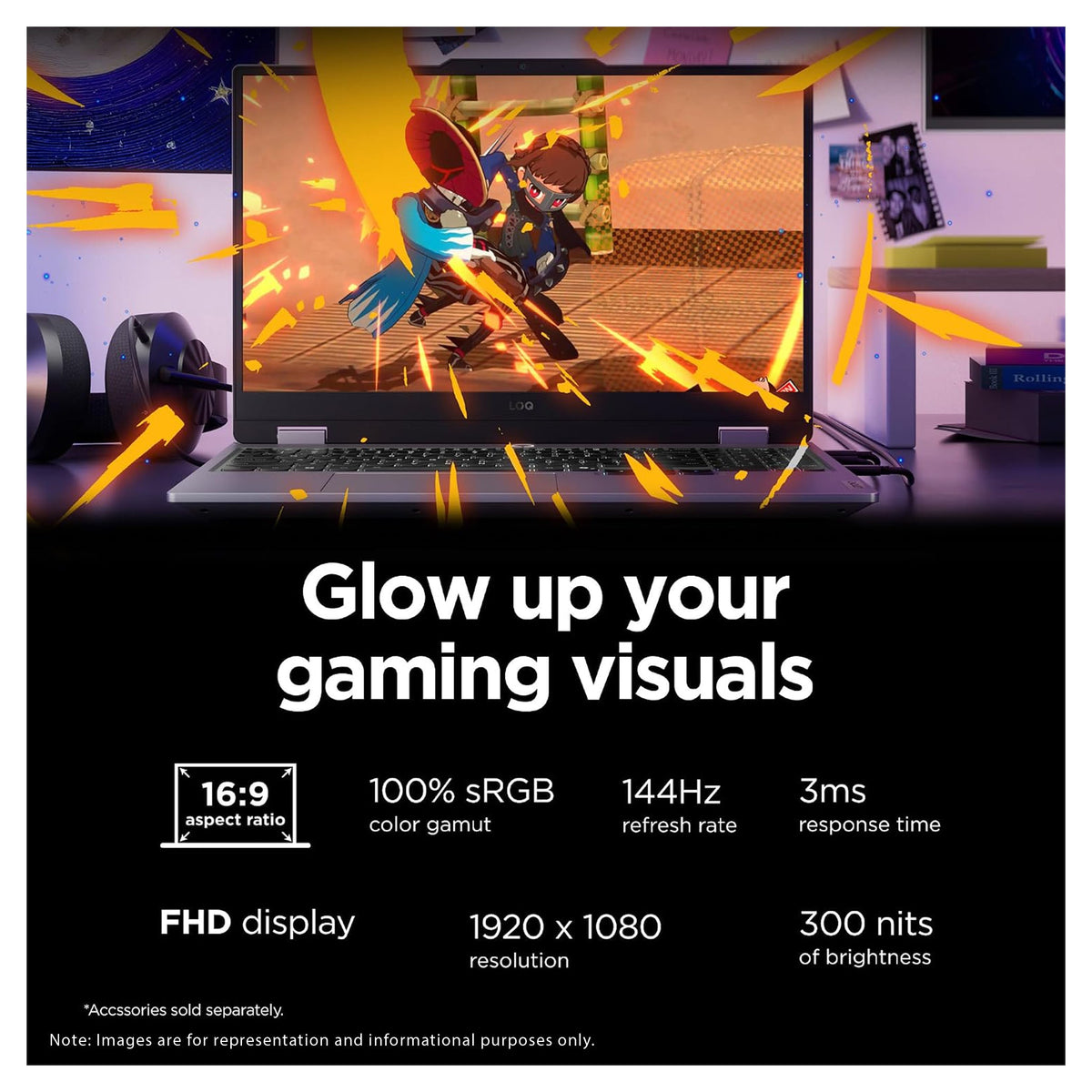 Lenovo LOQ Gaming Laptop, Intel i7-13650HX, 15.6" FHD (1920x1080), RTX 5050, White Backlit Keyboard, W11 Home, + Traix MousePad - Hubitx