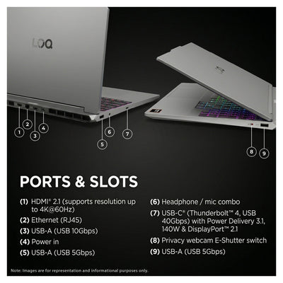 Lenovo LOQ Gaming Laptop, Ryzen 7-250, 15.3" (1920x1200), Nvidia G-Force RTX 5060, 1-Zone RGB Backlit, W11 Home, + Traix MousePad - Hubitx