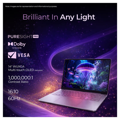 Lenovo Slim 7i Aura Edition Laptop, Ultra 7 - 256V, 14" WUXGA Touch, Grey+Traix Mousepad - Hubitx