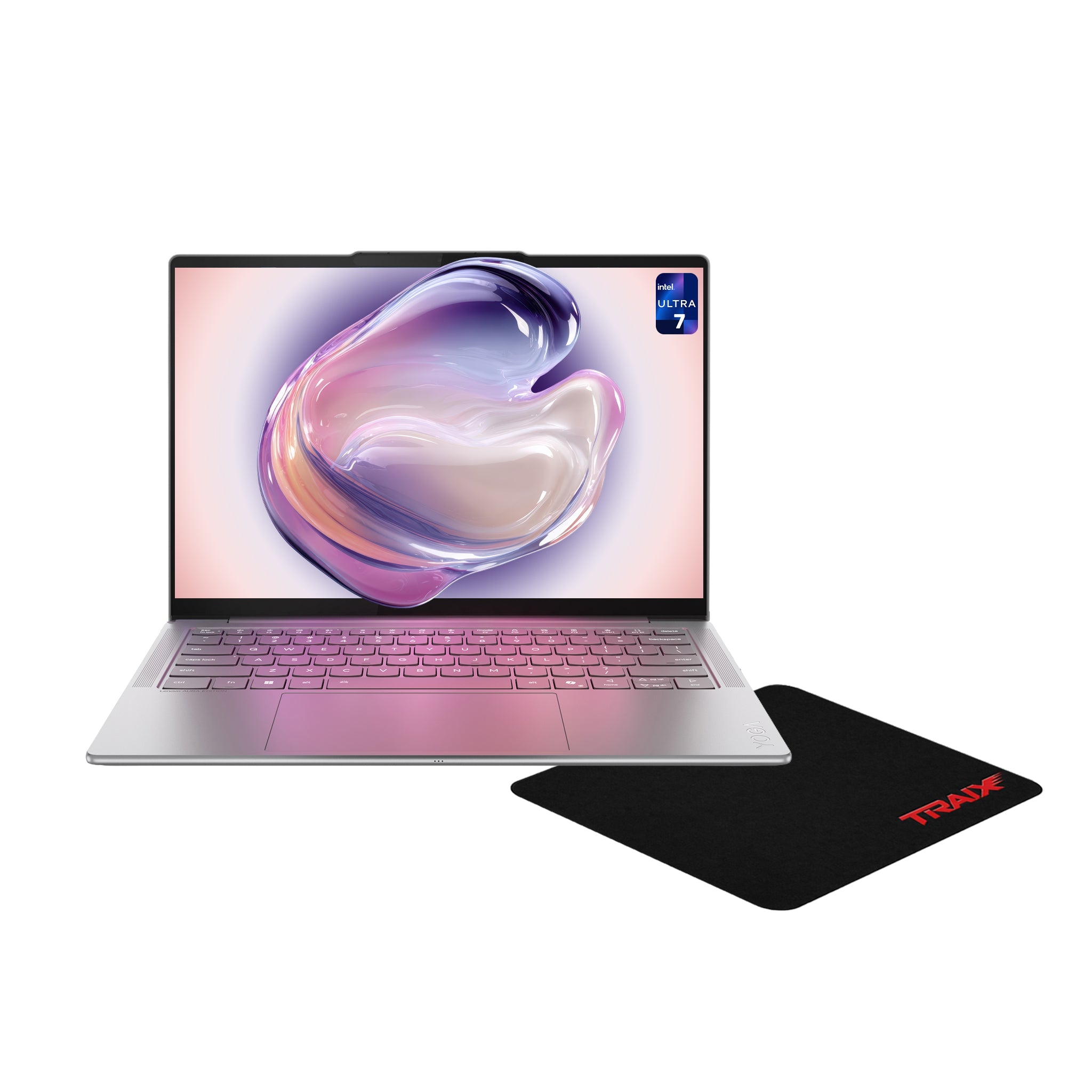 Lenovo Slim 7i Aura Edition Laptop, Ultra 7 - 256V, 14" WUXGA Touch, Grey+Traix Mousepad - Hubitx