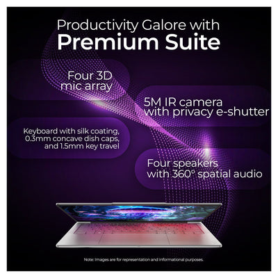 Lenovo Slim 7i Aura Edition Laptop, Ultra 7 - 256V, 14" WUXGA Touch, Grey+Traix Mousepad - Hubitx