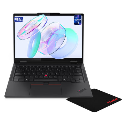 Lenovo T14s 2-in-1 Laptop, Intel Ultra 7-265U, 14" WUXGA (1920x1200) Touchscreen, Integrated Intel Graphics, Backlit Keyboard, W11 Pro, Eclipse Black+Traix Mousepad - Hubitx