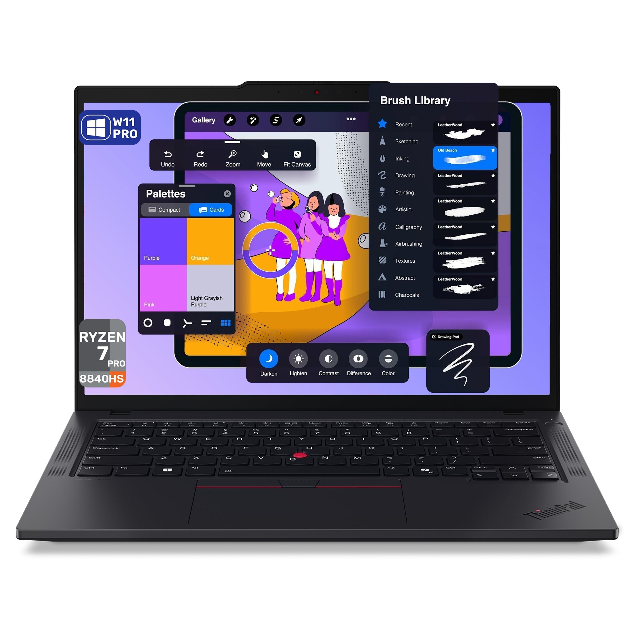 Lenovo ThinkPad P14s Gen 5 Mobile Workstation, Ryzen 7 PRO 8840HS, 14″ 2.8K, W11Pro (Used - Good) - Hubitx