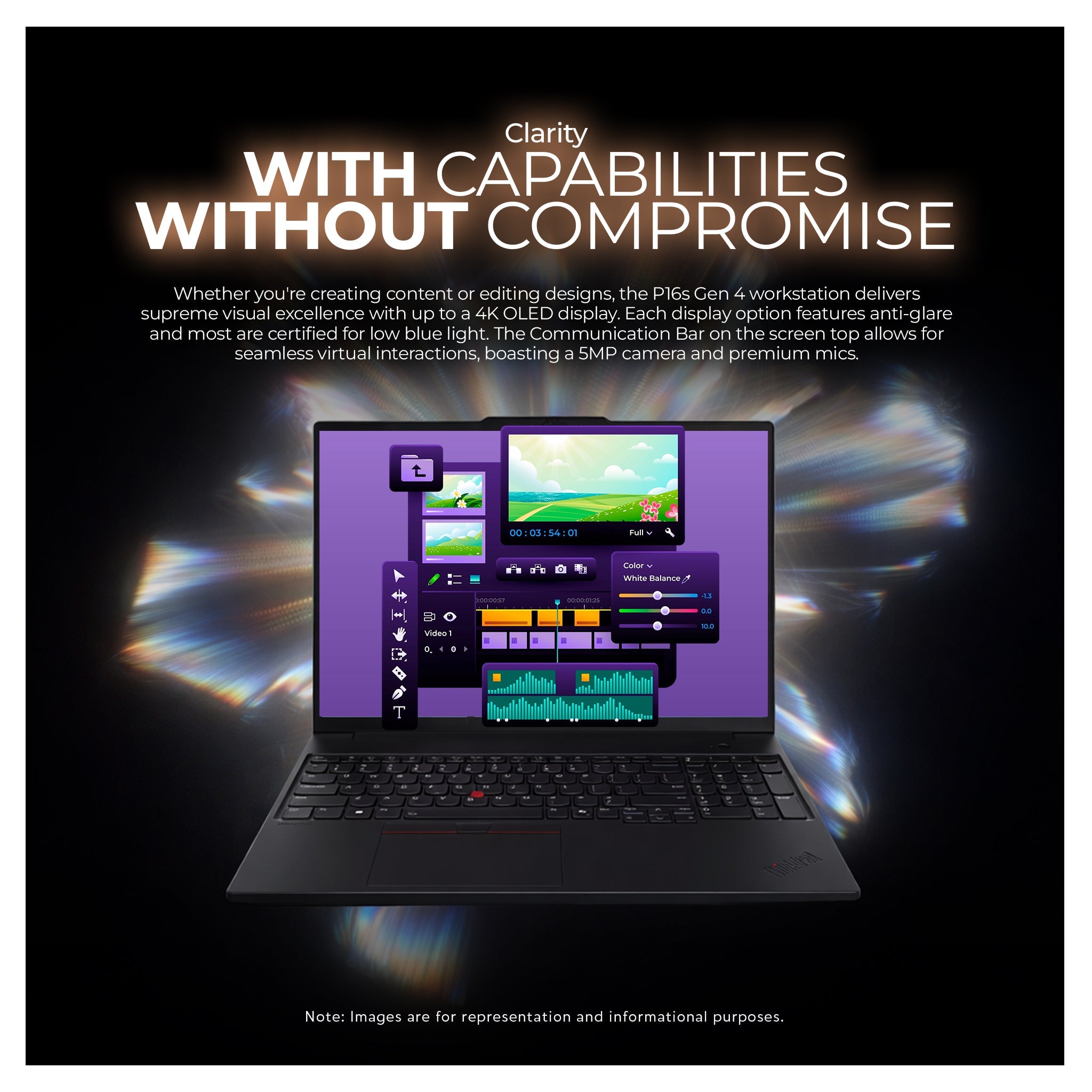 Lenovo ThinkPad P16s Mobile Workstation, Ultra 7 - 255H, 16" WQUXGA Touchscreen, W11 Pro + Traix Mousepad - Hubitx