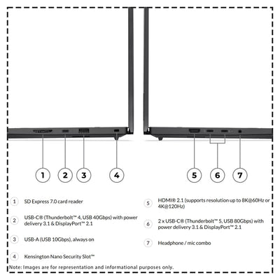 Lenovo ThinkPad T1g Gen 8 Laptop – Ultra 9 285H vPro, 16" 4K+ WQUXGA, RTX 5070, Windows 11 Pro - Hubitx