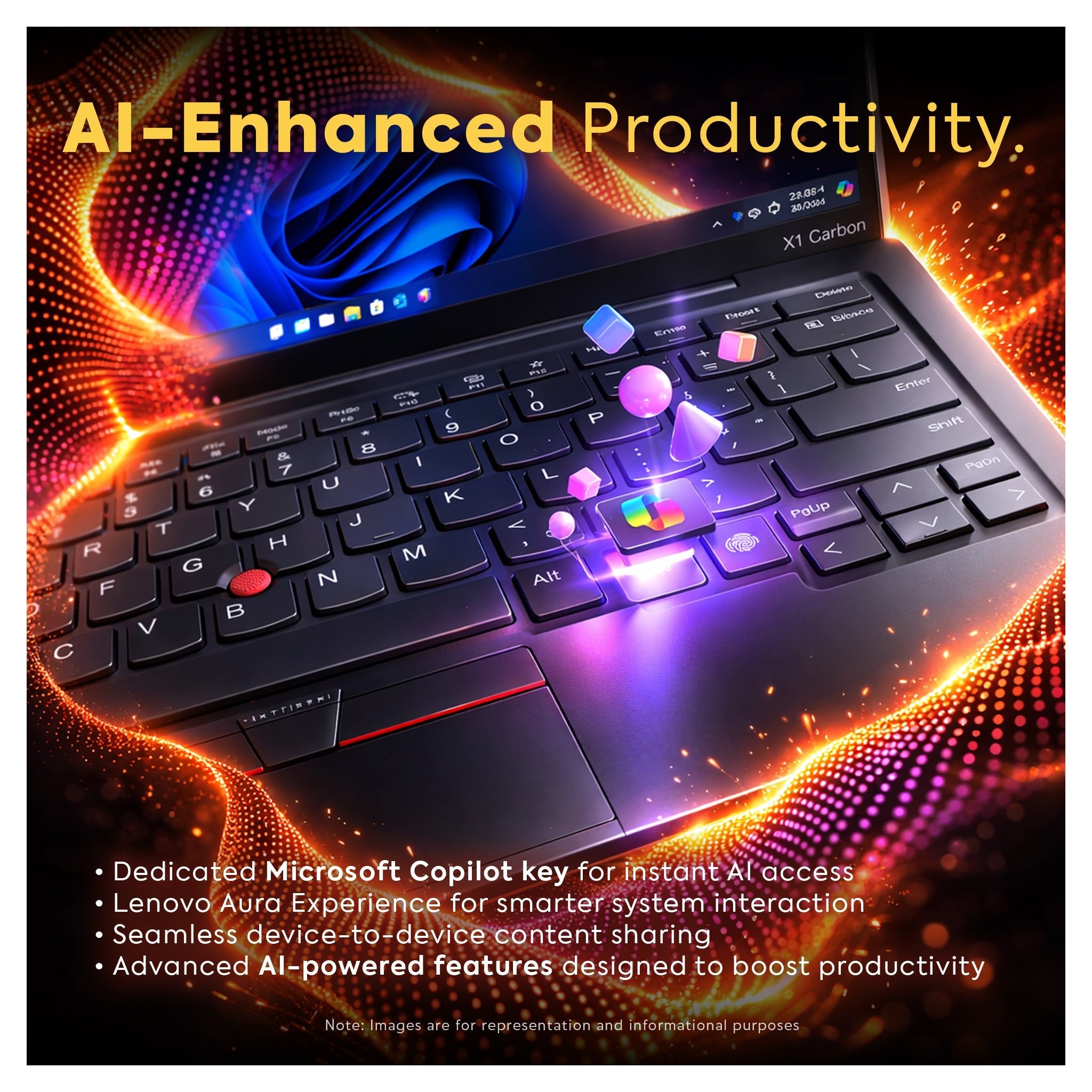 Lenovo ThinkPad X1 Carbon Gen 13 Laptop, Ultra 7 - 258V, 14" 2.8K OLED, W11 Pro + Traix Mousepad - Hubitx