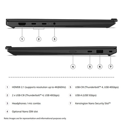 Lenovo ThinkPad X1 Carbon Gen 14 Aura Edition Laptop,Ultra 5-335H, 14" 2.8K, Intel Graphics,, Black+Traix MousePad - Hubitx