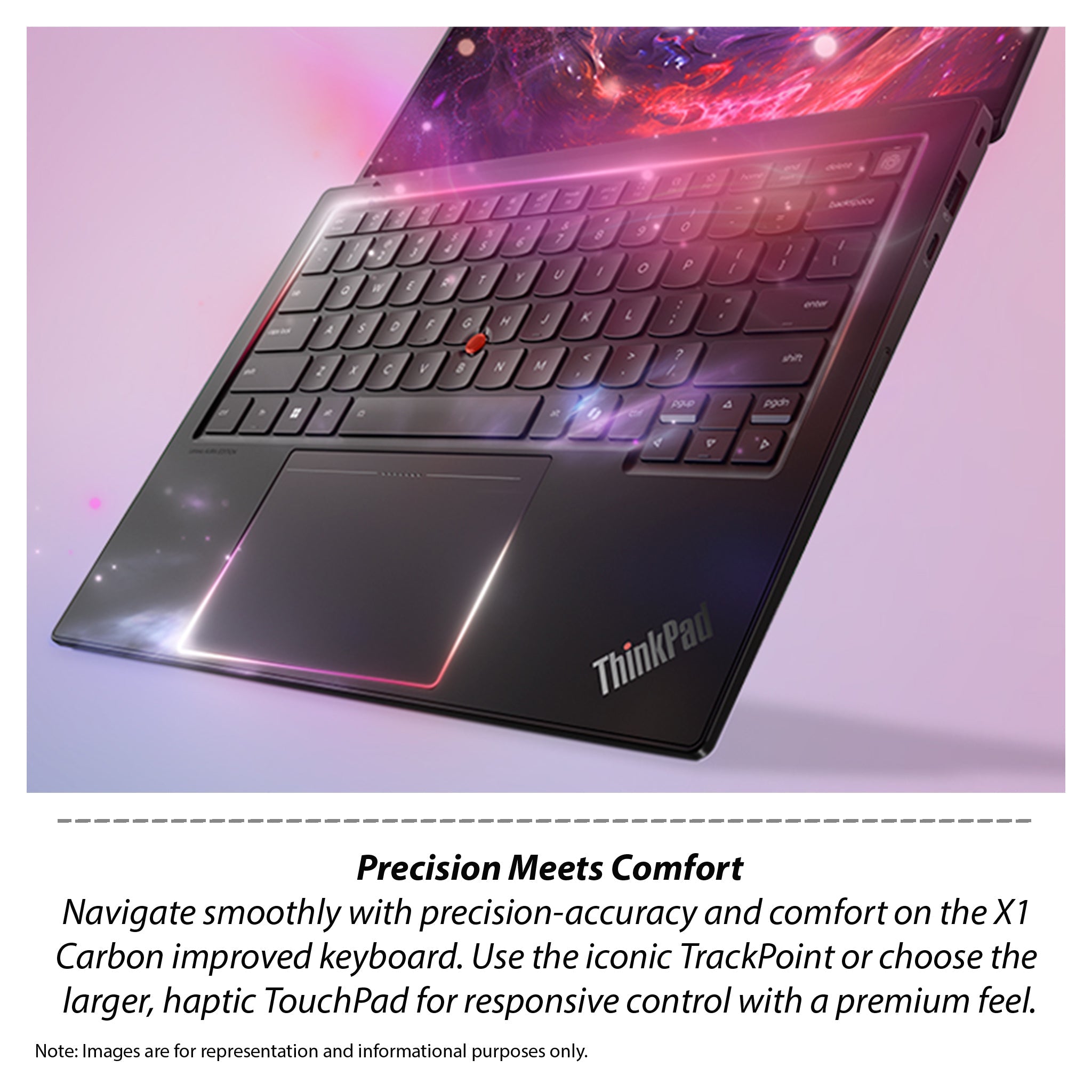 Lenovo ThinkPad X1 Carbon Gen 14 Aura Edition Laptop,Ultra 5-335H, 14" 2.8K, Intel Graphics,, Black+Traix MousePad - Hubitx