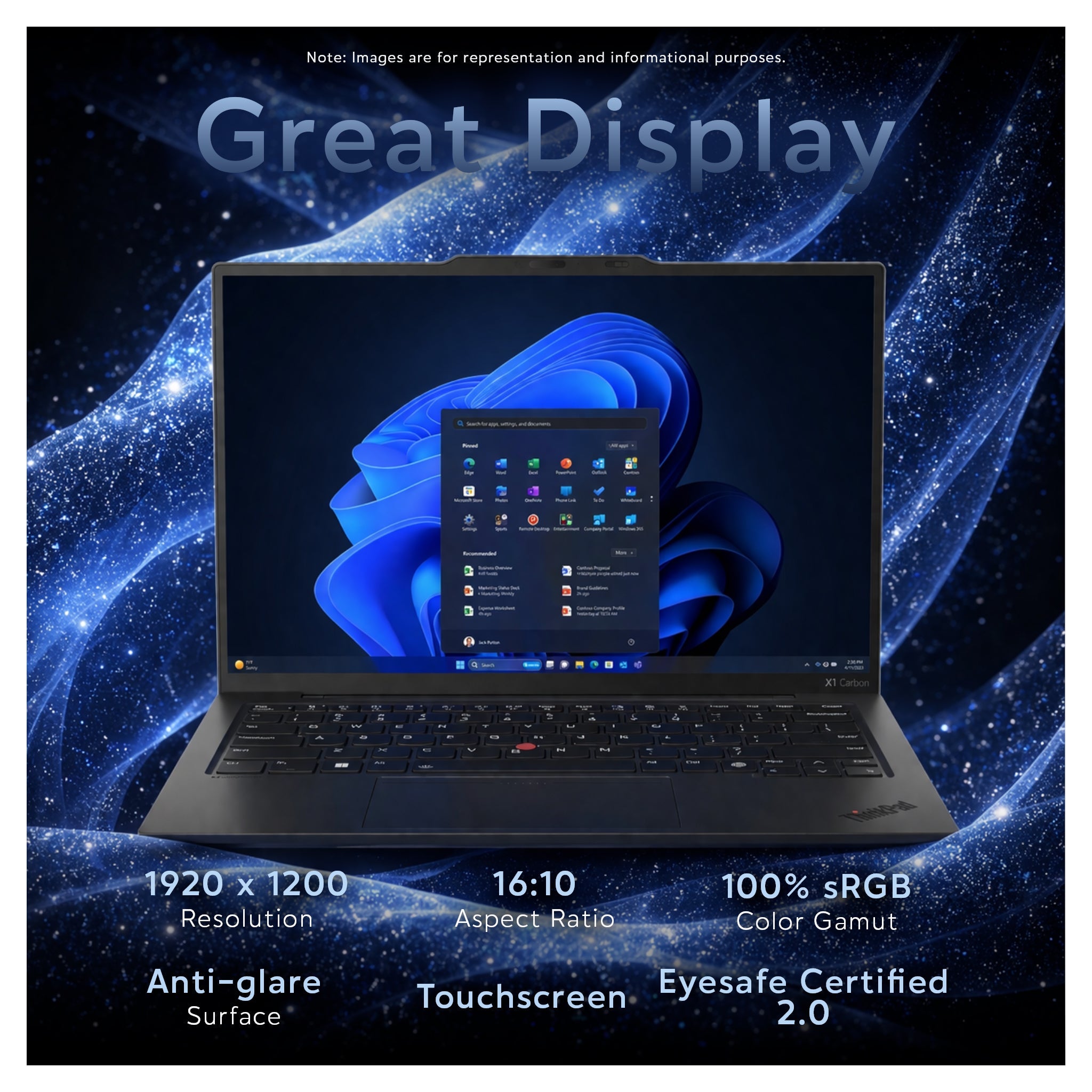 Lenovo ThinkPad X1 Carbon, Ultra 7 - 165U, 14" WUXGA Touch, W11 Pro, Black + Traix Mousepad - Hubitx