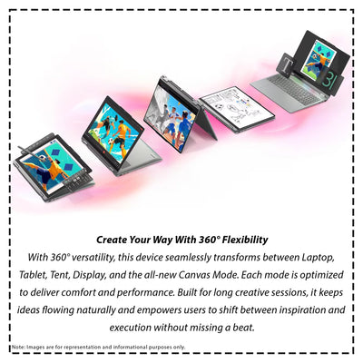 Lenovo Yoga 7i 2in1 Aura Edition Laptop, Intel Ultra 7 355, 16" WUXGA (1920x1200) Touchscreen, Integrated Graphics, W11 Pro - Hubitx