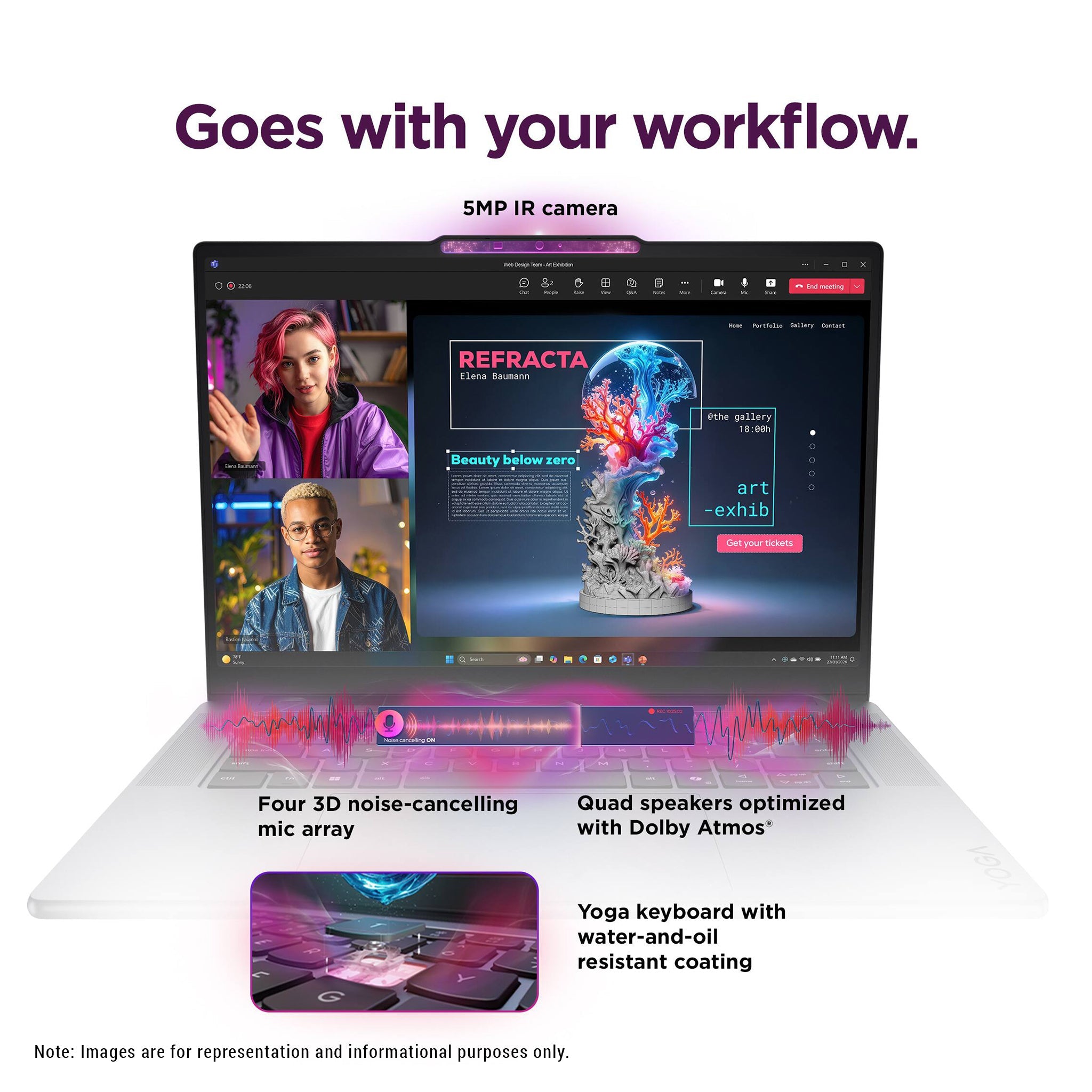 Lenovo Yoga Pro 7i Laptop, Ultra 7-356H, 15.3" 3KG-Force RTX 5050,+ Traix MousePad - Hubitx