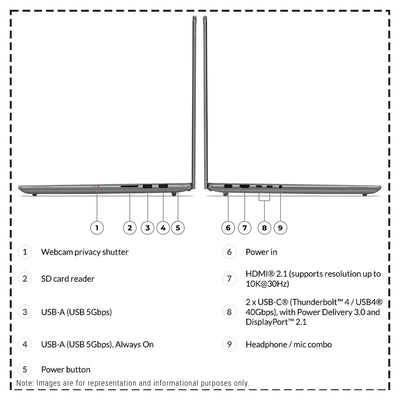 Lenovo Yoga Pro 9i Laptop, Ultra 9 - 285H, 16" 2.8K Touchscreen, RTX 5050 - Hubitx
