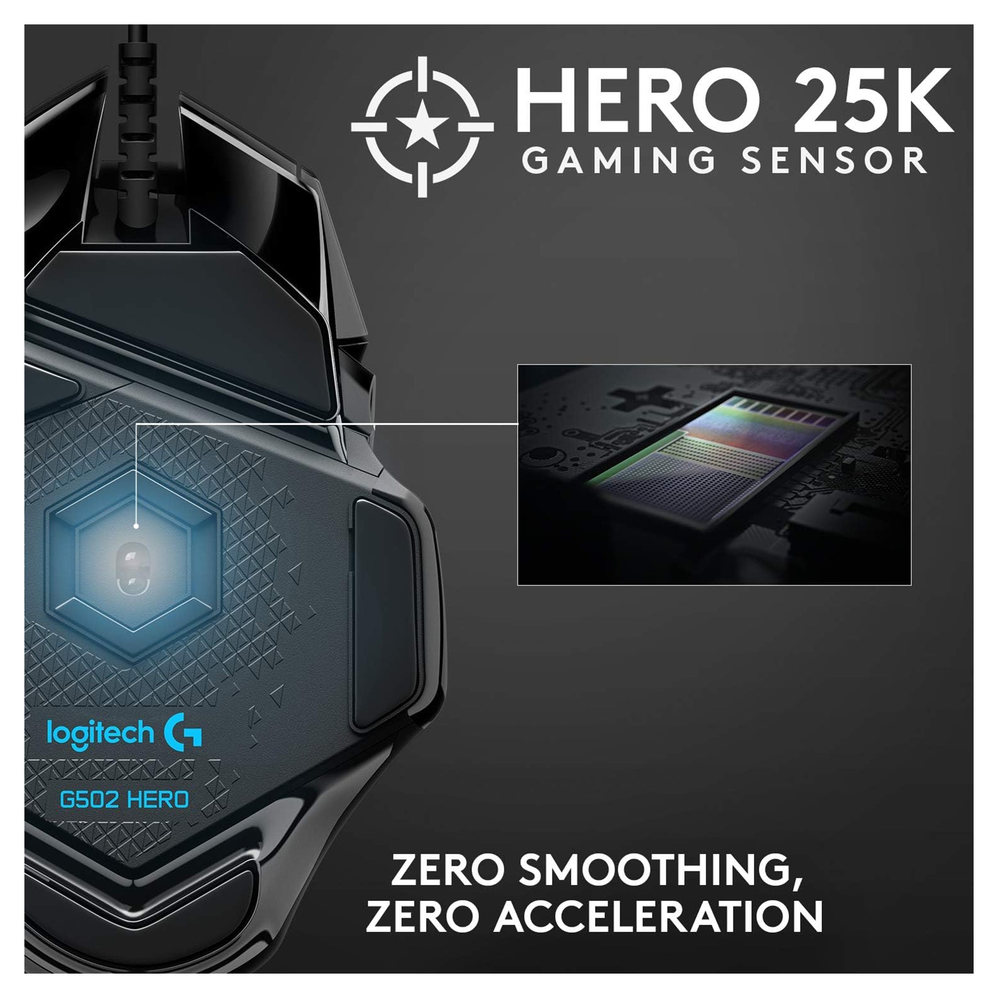 Logitech G502 HERO High Performance Wired Gaming Mouse – 25K DPI, RGB Lighting - Hubitx