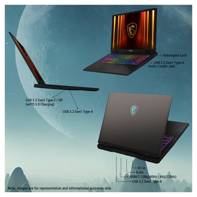 MSI Crosshair A16 Gaming Laptop, AMD Ryzen 9 - 8940HX, 16'' QHD+ 240Hz, RTX 5060 - Hubitx