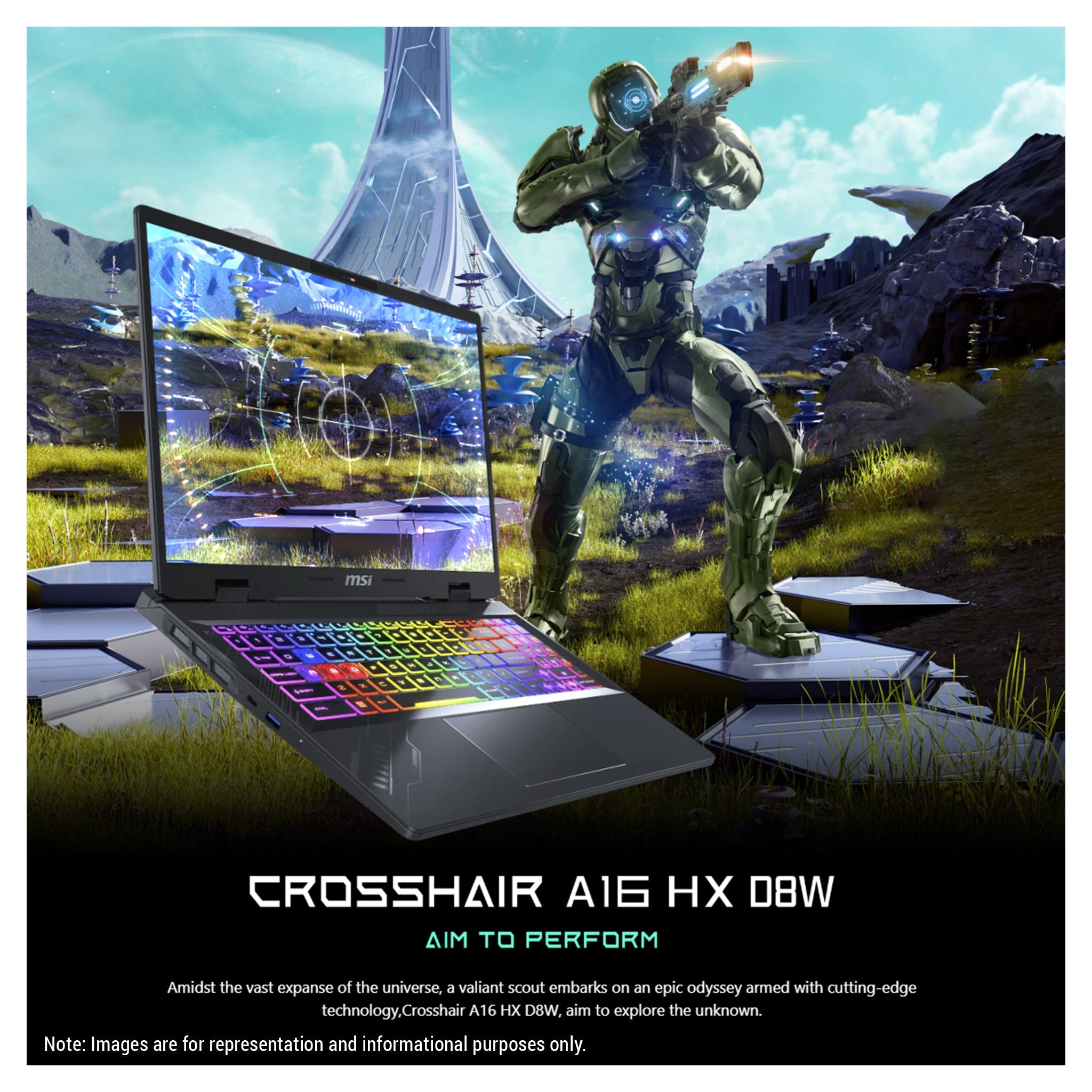MSI Crosshair A16 Gaming Laptop, AMD Ryzen 9 - 8940HX, 16'' QHD+ 240Hz, RTX 5060 - Hubitx