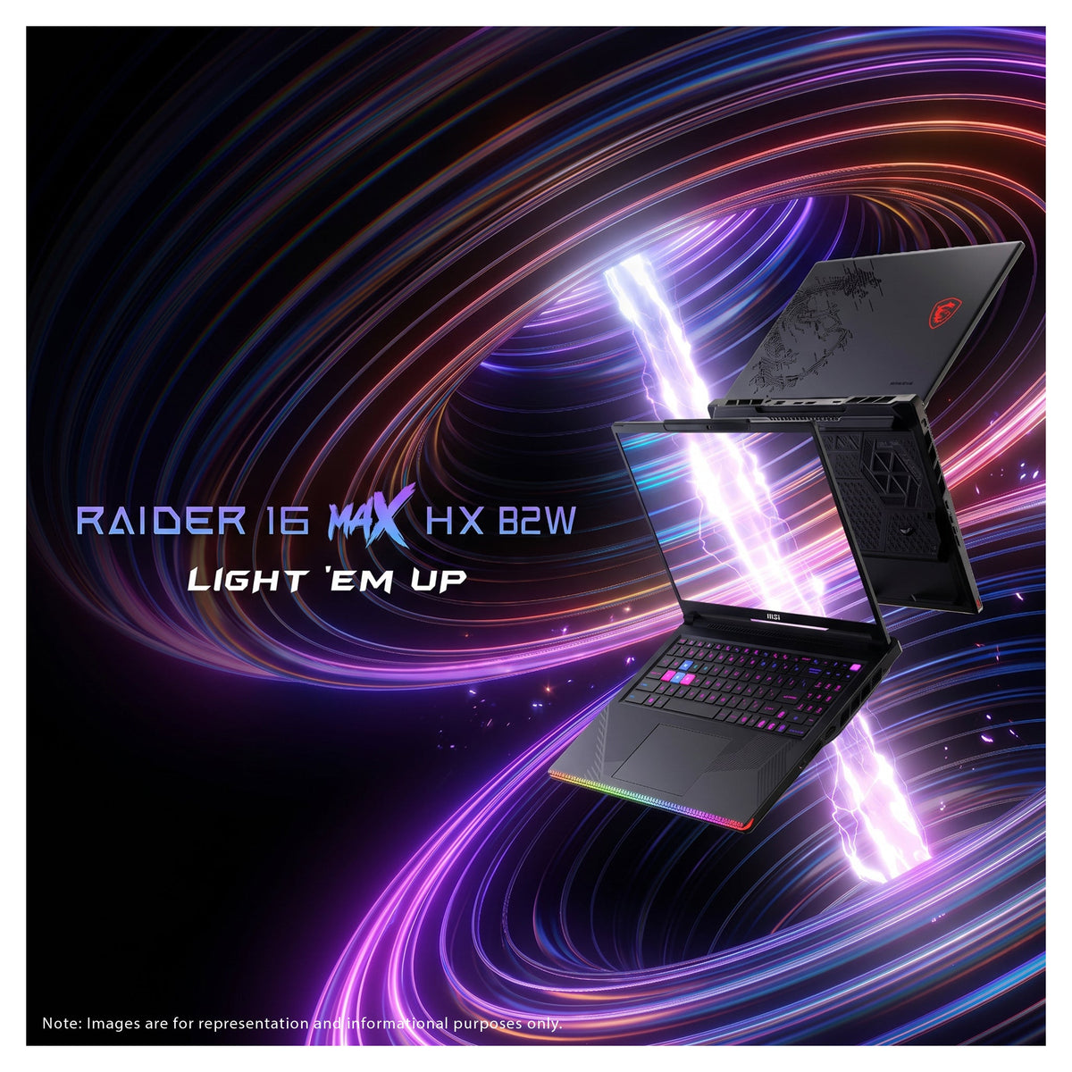 MSI Raider 16HX Gaming Laptop, Ultra 9-275HX, 16" QHD+ (2560x1600), Nvidia GeForce RTX 5070Ti, W11 Home, + Traix MousePad - Hubitx