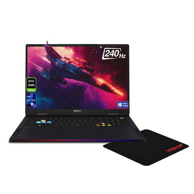 MSI Raider 18 HX Gaming Laptop, Intel Ultra 9-285HX, 18" QHD+, Nvidia G-Force RTX 5080, RGB Backlit Keyboard - Hubitx
