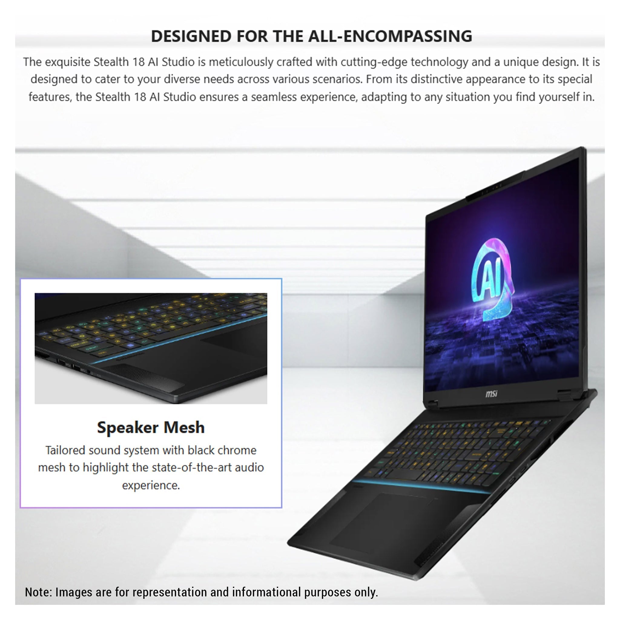 MSI Stealth 18 AI Studio Gaming Laptop – Ultra 9 185H, RTX 4080, 18" 2.5K 240Hz (Used - Good) - Hubitx