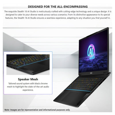 MSI Stealth 18 AI Studio Gaming Laptop – Ultra 9 185H, RTX 4080, 18" 2.5K 240Hz (Used - Good) - Hubitx