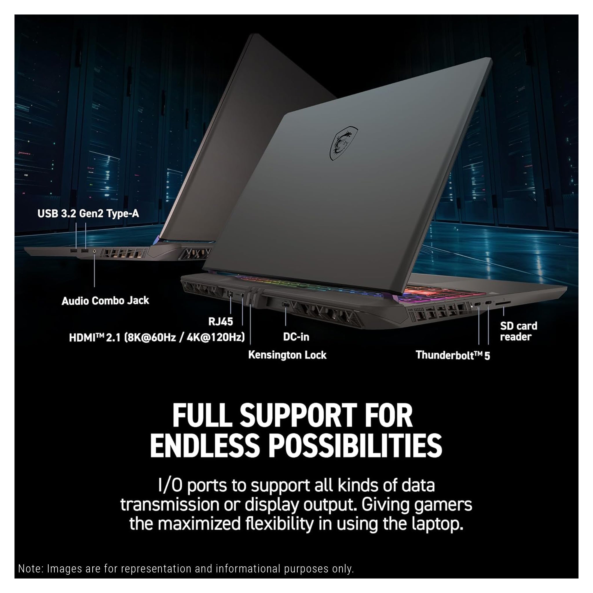 MSI Vector 16 HX AI Gaming Laptop, Ultra 7 - 255HX, 16” FHD+ (1920x1200) 144Hz RTX 5070Ti - Hubitx