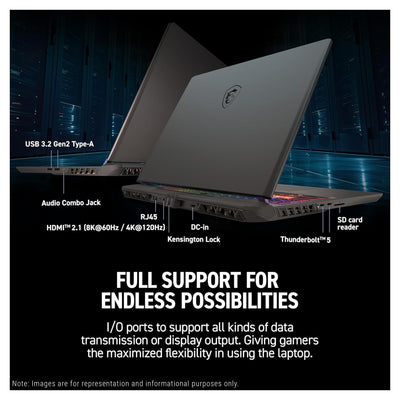 MSI Vector 16 HX AI Gaming Laptop, Ultra 7 - 255HX, 16” FHD+ (1920x1200) 144Hz RTX 5070Ti - Hubitx